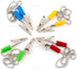 AUEAR 6 Pack Napkin Clips, Metal Dental Bib Chain Holder, Flexible Lanyard for Adults (4 Colors)
