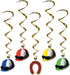 Beistle 5-Piece Derby Day Whirls - Horse Racing Game Supplies and Party Decorations, Jockey Party Accessories, 3'1"