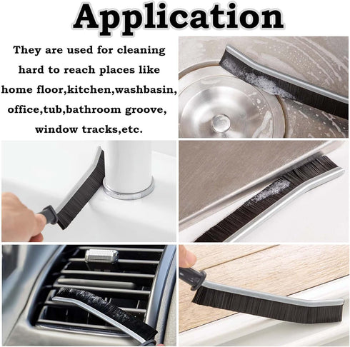 JONMON Crevice Cleaning Brush: Hard Bristle Gap Scrub Tool for Household, Kitchen, Bathroom, 9 Pcs