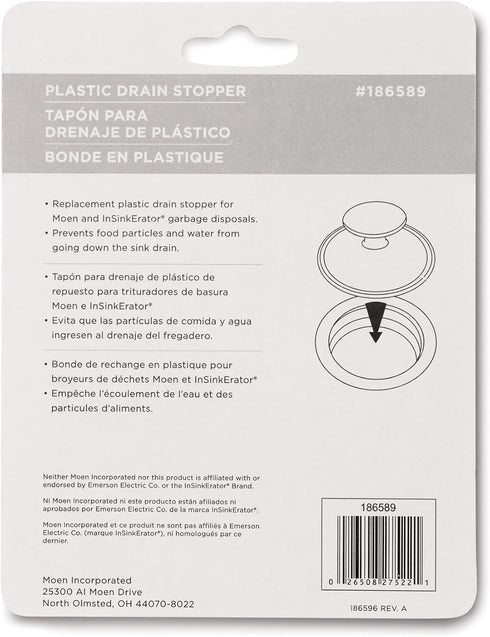 Waste King Garbage Disposal Plastic Kitchen Drain Stopper