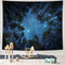 HOMKUMY Starry Wall Tapestry, 3D Printing Forest Starry Night Design for Home Decor, Medium 59x51 Inches
