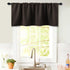 KOUFALL Blackout Valance Curtains for Living Room, Rod Pocket Valence Window Treatment - Chocolate Brown 52x18 Inch