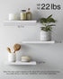 Set 3, 22lb BAYKA White Floating Shelves for Wall of Rustic Wood Wall Shelves with Metal Brackets for Bathroom