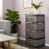Juvale 4-Tier Tall Closet Dresser with Drawers, Small Fabric Storage Organizer for Bedroom (Gray)