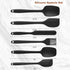 HANSGO 6PCS Silicone Spatula Set, Rubber Spatula High Heat-Resistant One Piece Seamless Design Cooking Spatulas Kitchen Utensils Set for Kitchen Cookware Cooking Baking Mixing Black by HANSGO