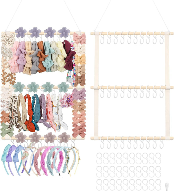 Headband Holder Hair Bow Organizer for Girls, Bow Holder Display w/ 30