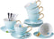 Jusalpha Fine China Tea Cup and Saucer Coffee Cup Set with Saucer