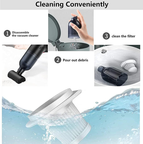 Handheld Cordless Vacuum Cleaner - Mini Vacuum for Tufting Gun Rug Accessories, 9000PA 120W High Power, Black