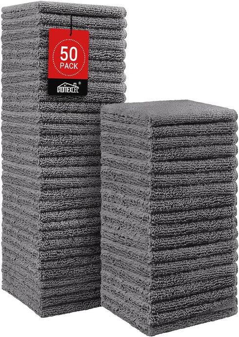 HOMEXCEL Microfiber Washcloths 50 Pack, Highly Absorbent and Soft Face Towel, Multi-Purpose