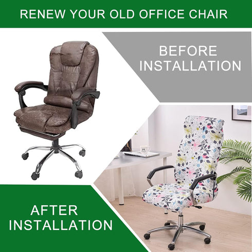 CRFATOP Stretch Computer Office Chair Cover with Durable Zipper, Universal Rotating Desk Chair Slipcover