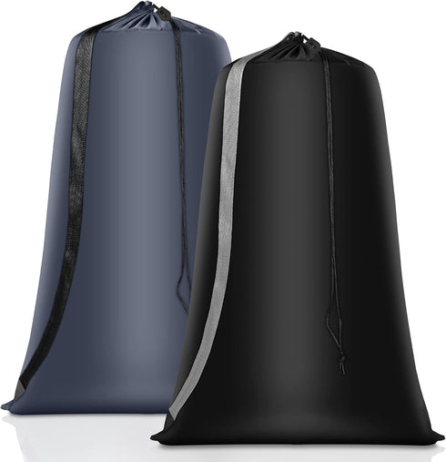 Heavy Duty Laundry Bag 2 Pack, XL Nylon Laundry Bags with Straps, Washable Large Organizer with Drawstring Closure