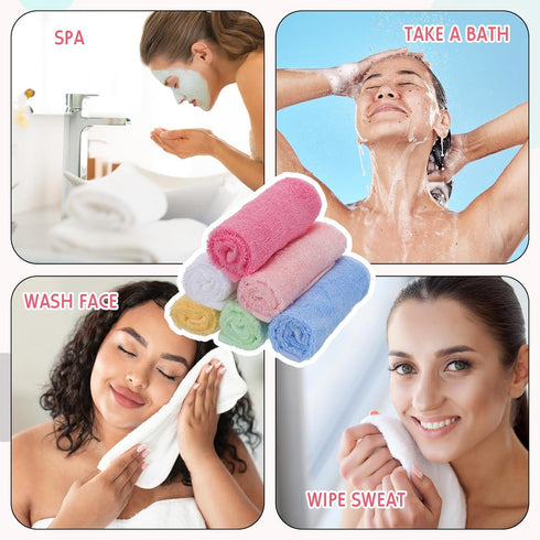 40 Rags(Multicolor,10 10 Inch) Newwiee Pcs Wash Cloth Bulk Cotton Bath Hand Face Washcloths Soft Quick Drying Towel