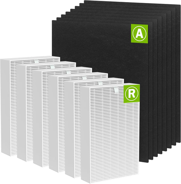 HPA300 HEPA Filter Replacement for Honeywell HPA300 Series Air Purifiers, Replace HRF-R3 (6 True HEPA + 8 Carbon)