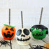 32 PCS Bling Candy Apple Bamboo Sticks, Caramel Apple Wooden Pointed Skewers with Rhinestones Diamond Mesh Wrap, Fruit