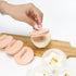 Cute Set of 4 Egg Cooking Pods Mold - Pink Microwave and Stovetop Hard Boiled, Soft Boiled Holder Cups
