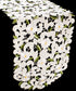 Embroidered Cut Work White Daisy on Ivory Table Runner - Dresser Scarf (16Wx54L)