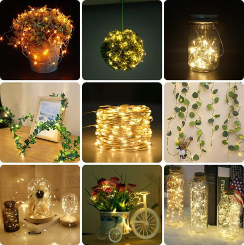 Kangheshun 2 Pack 7 20 Led Fairy Lights Battery Operated String Lights Waterproof Silver Wire Feet Led Firefly Starry