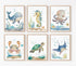 Joocrise Nursery Sea Animal Wall Decor Set of 6 Ocean Watercolor Canvas Wall