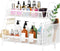 VITVITI 2-Tier Bathroom Organizer, Metal Wire Mesh Storage with Basket Hooks for Vanity Tray Shelf and Kitchen Spice