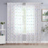 Urban Lotus White Sheer Curtains for Bedroom, 63-inch Metallic Polka Dot Window Curtain Panels for Kids Room