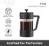 Oggi Borosilicate Glass French Press Coffee Maker (20oz)- 5 Cup Capacity, Coffee Press, Single Serve Coffee Maker, Stainless Steel Lid & Plunger, Make Great Coffee Gifts by Oggi