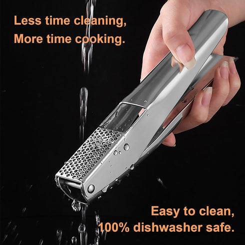 Premium Garlic Crusher in Stainless Steel - Effortless, Leak-Proof, and Dishwasher Safe!