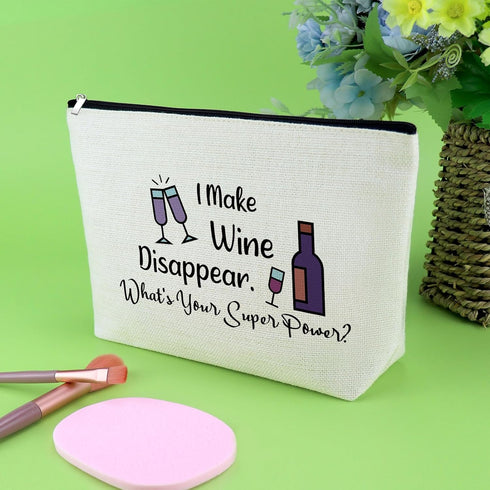 Wine Lovers Gifts Makeup Bag for Wine Drinkers, Wine Gifts for Mom Wife Sister Friendship Gifts for Wine Lovers