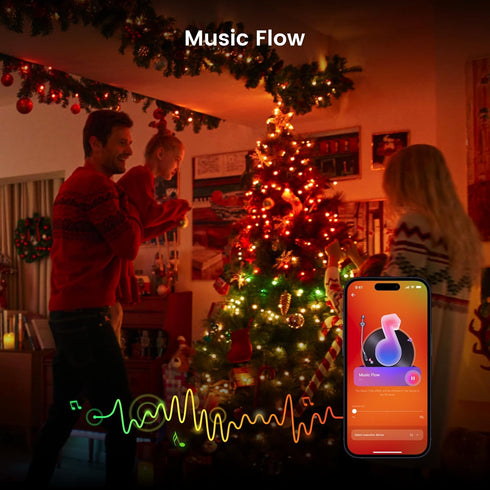 200 66FT YEELIGHT Smart Christmas Lights, LED Color Changing String Lights with Remote & Bluetooth Connected, RGB LED