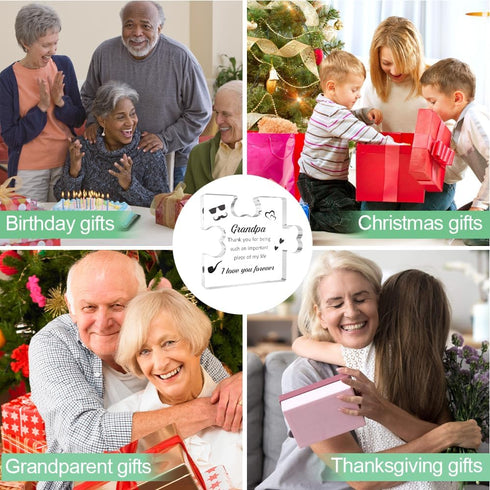 Lerdrtuin Acrylic Block Puzzle Gifts - Best for Grandpa & Grandparents, Christmas & Birthday
