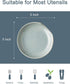 Ceramic Spoon Rest for Kitchen Counter, Kithcen Spoon Holder for Stove Top, Cooking Utensil Rest with Drip Tray for Ladles, Tongs & Spatula, Dishwasher Safe, Light Gray