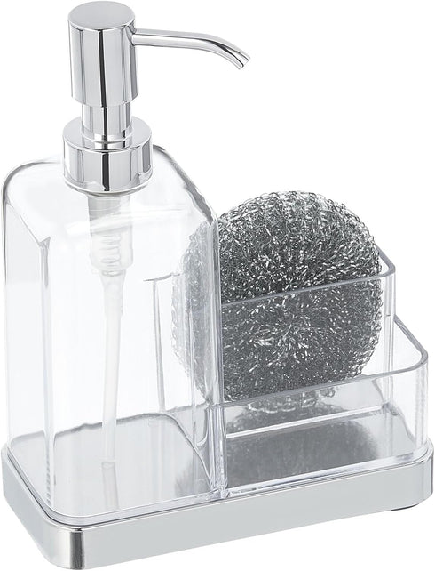 mDesign Plastic Kitchen Sink Countertop Hand Soap Dispenser Pump Bottle Caddy Organizer