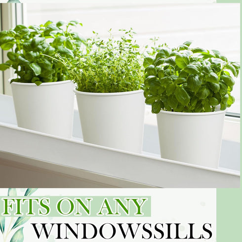 2 Sets 10 FoldTier Herb Garden Planter Indoor Kit with Trey Pcs Metal Windowsill Plant Pots with Drainage Holes Indoor