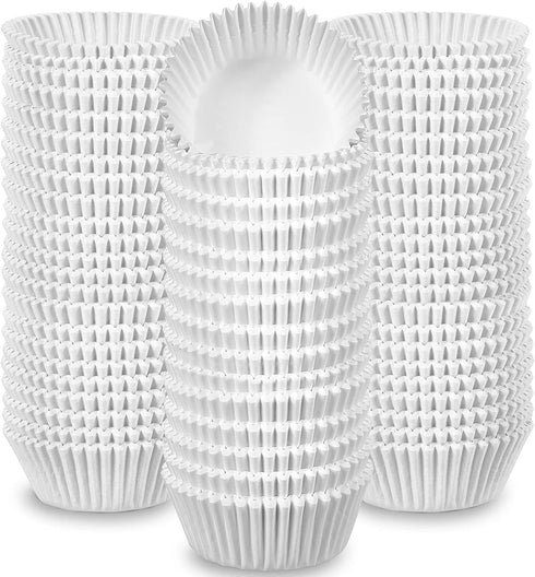 1000 Count Cupcake Liners for Baking, Bulk Paper Cupcake Wrappers for Candy Cooking - White, Mini Size