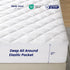 SLEEP ZONE Breathable Twin Mattress Pad - Machine Washable Quilted Fitted Cover, Deep Pocket up to 21" (White)