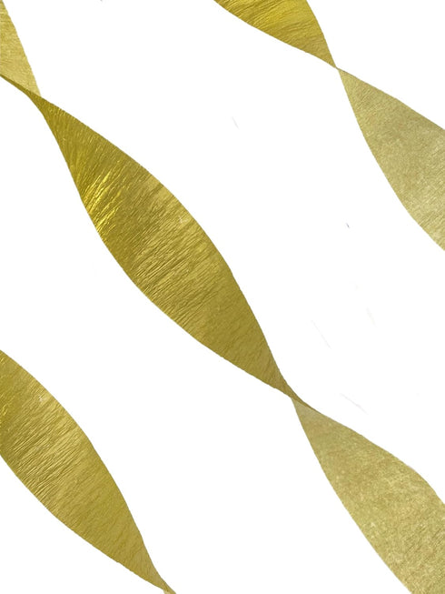 Gold Metallic Crepe Paper Streamers, 2 Rolls, Made in USA