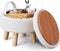 Wimarsbon Storage Ottoman, Modern Round Footrest with Soft Padded Seat, Teddy Velvet