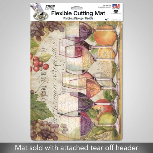 Cut N' Funnel Wine Country Designer Flexible Plastic Cutting Board Mat - Made in the USA, Decorative, Easy to Clean