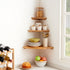 9 inches Oak Corner Shelf Natural Wood Floating Corner Shelves Round End Wall Mounted Display Shelf Corner Plant Stand