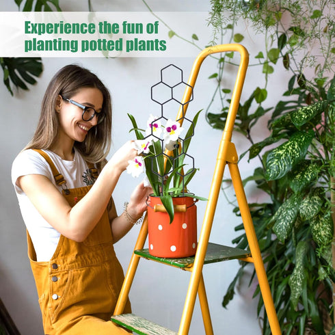 15.94 inch 2 Pack WellSign Small Trellis for Potted Plants, Metal Plant Trellis for Climbing Plants Indoor Pot