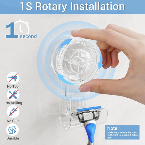LUXEAR Suction Hooks, 2 Pack Removable & Reusable Shower Hooks for Towel Bathrobe Kitchen Storage