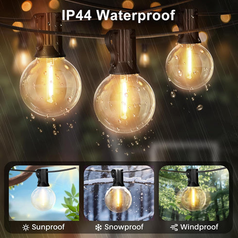26FT 12+1 Bulbs, Dimmable LAMPHOME LED Outdoor String Lights, Warm White Patio Lights with Edison Shatterproof UL