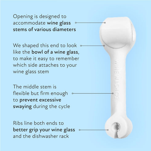 Dishwasher Attachment, Wine Glass Clip Kitchen Gadget for Cleaning Stemware, BPA Free Silicone, Set of 4