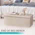 Nouva 43 Inches Ottoman Storage Bench, Folding Design Chest Faux Leather Ottomans Footrest for Bedroom Living Room