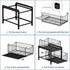 NPPLUS 2-Tier Under Sink Organizer - Iron Cabinet Organizers with Sliding Drawer for Bathroom Kitchen Desktop (Black)