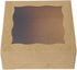 ONE MORE 6" Brown Bakery Boxes with PVC Window for Pie and Cookies, 12 Pack, Natural Kraft Paper