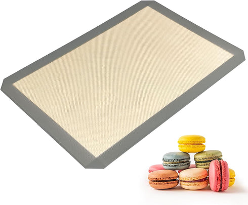 Macaron Silicone Baking Mat, 48 Capacity Almond Muffin Chocolate Chip Cookies (Grey)
