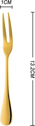 Comicfs 20-Piece Stainless Steel Forks: 5.3 Inches Seafood Crab Forks, Escargot Forks for Party Travel (Gold)