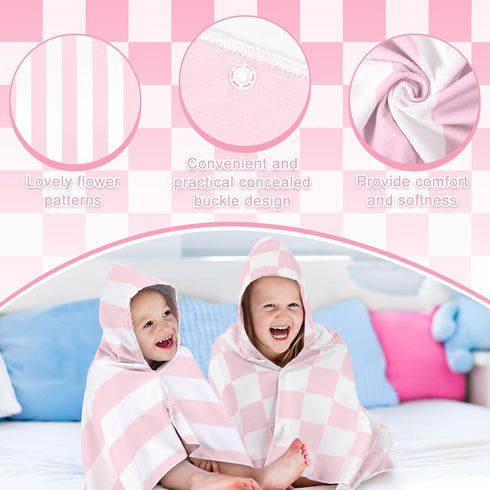 Mindsoft 2 50" 30" 3-12 Swimming 2 Pcs Kids Hooded Bath Towel x Soft Pink Hooded Beach Towels Absorbent Microfiber