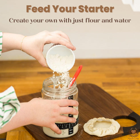 Pancito y Ms 37oz 12-Piece Set Sourdough Starter Kit with Digital Scale & Jar Complete Bread Baking for Beginners