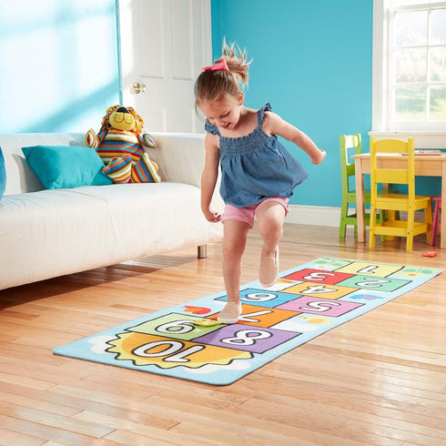 Melissa & Doug Hop and Count Hopscotch Game Rug - 3 pcs, 78.5 x 26.5 inches